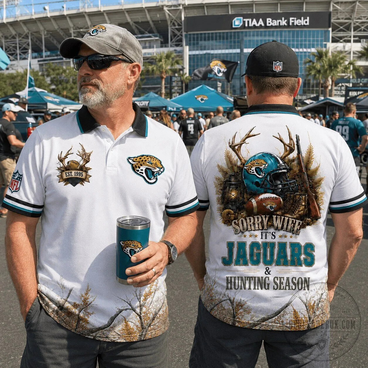 Jacksonville Jaguars Football Hunting Season Fan Polo Shirt for Men