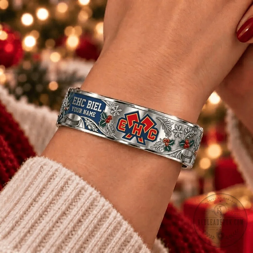 EHC Biel-Bienne Ice Hockey Club Christmas Bracelet Custom Name Gift