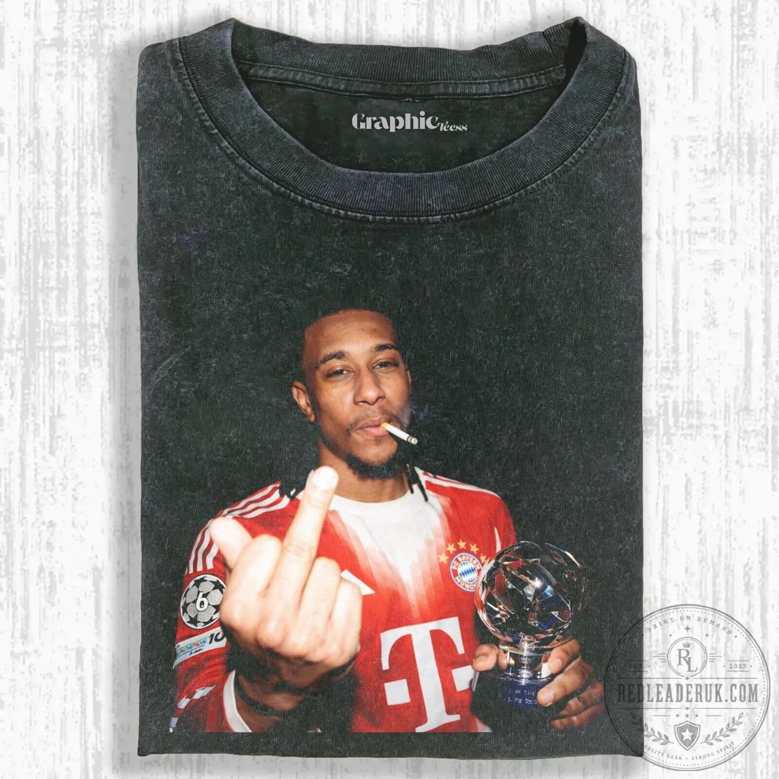 Michael Olise Smoking Middle Finger Football Player T-Shirt