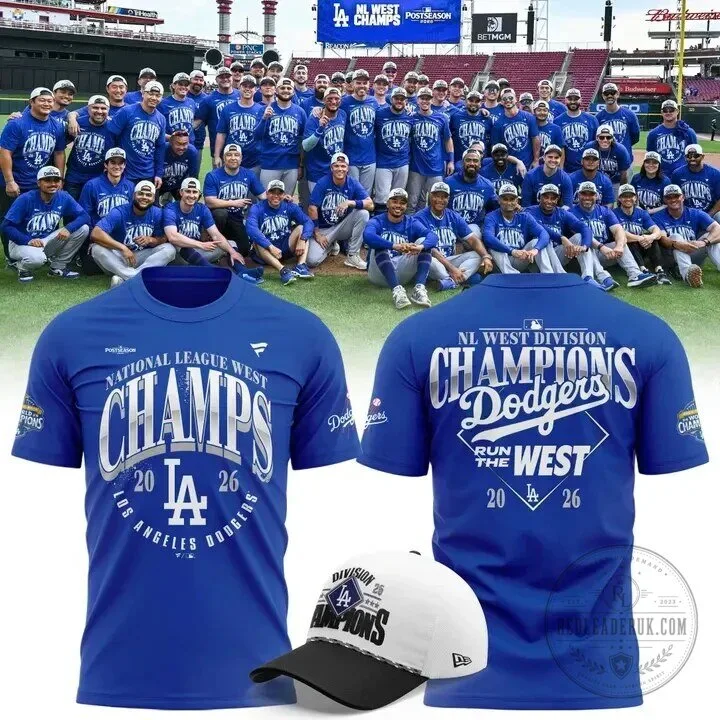 Los Angeles Dodgers 2026 National League West Champions Blue T-Shirt