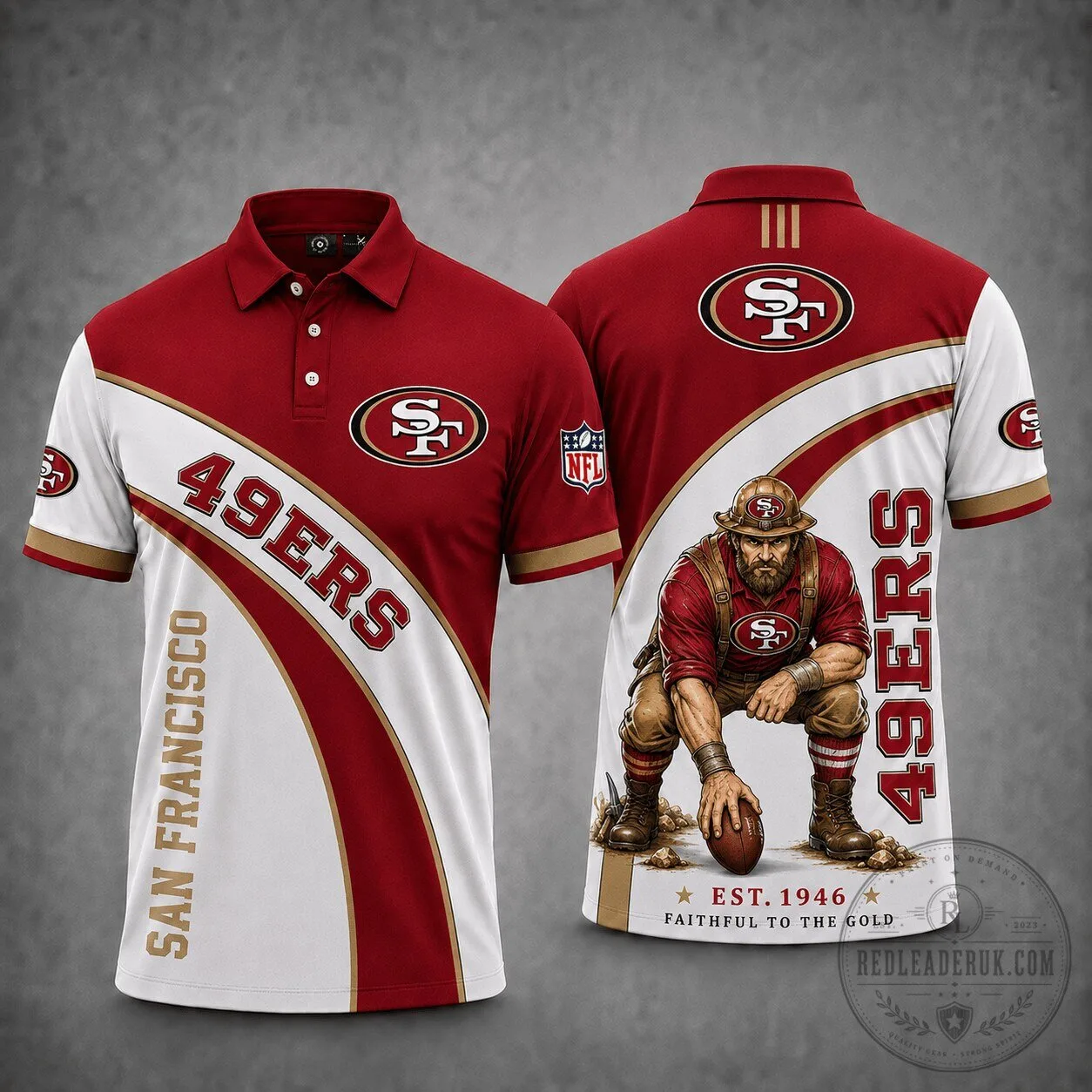 San Francisco Football 49ers Mascot Polo Shirt for Men