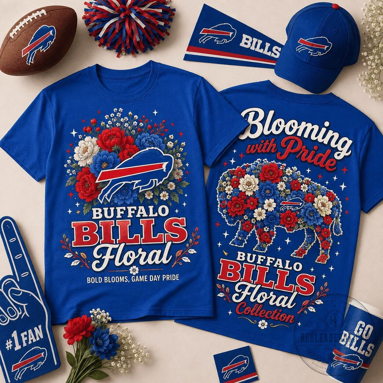 Buffalo Bills Floral Blooming with Pride Game Day T-Shirt