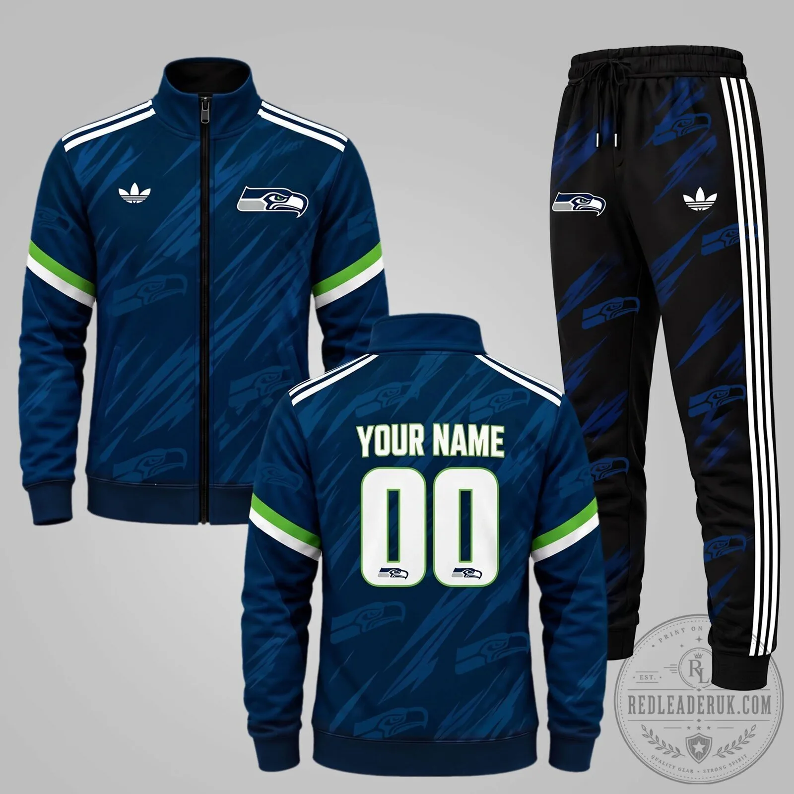 Seattle Seahawks National Football League Team Personalized Tracksuit Jacket and Pants