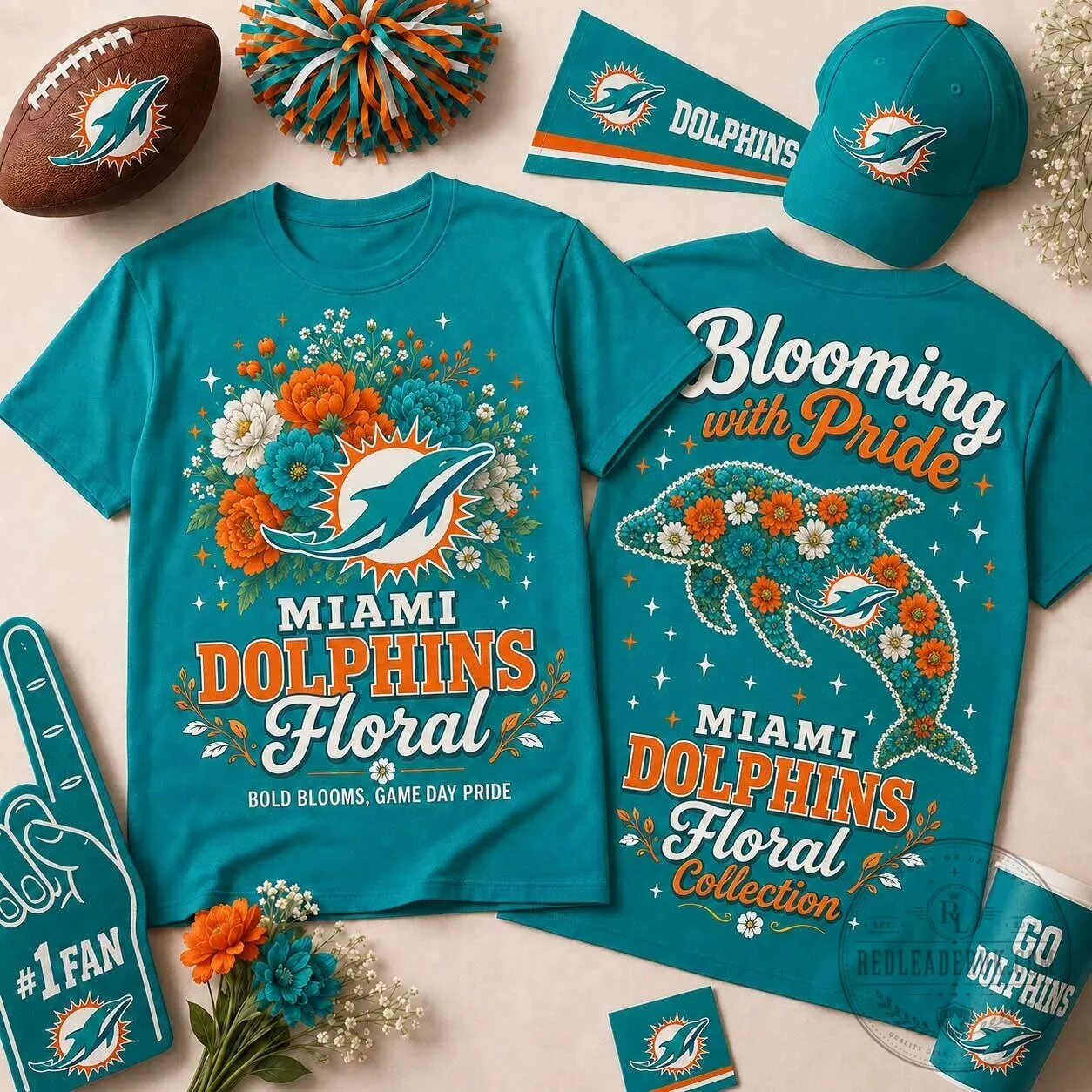 Miami Dolphins Shirt Floral Blooming with Pride Game Day T-Shirt
