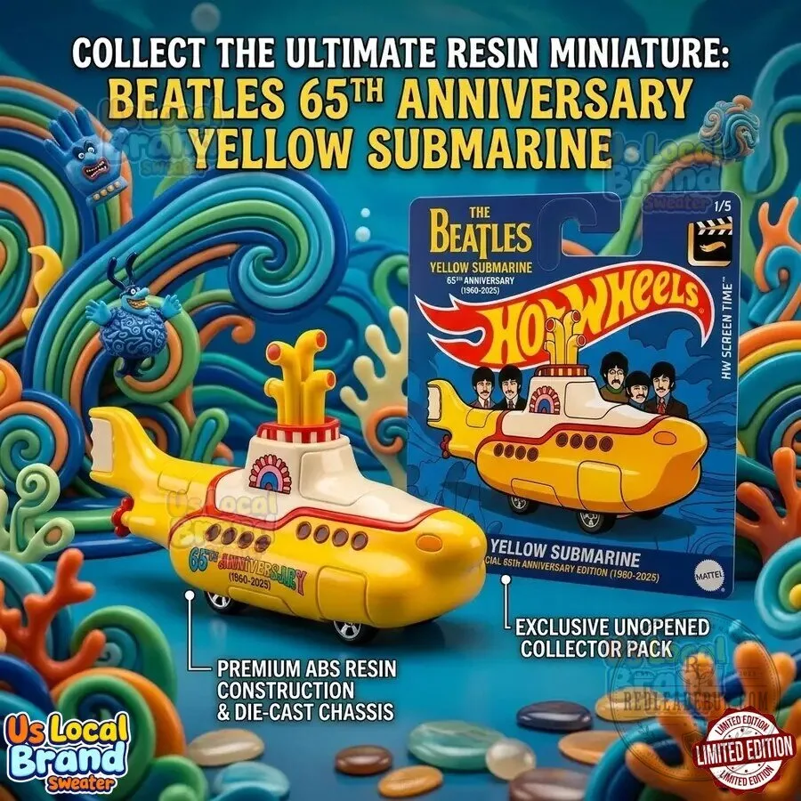 The Beatles Yellow Submarine Hot Wheels 65th Anniversary Collector Figurine