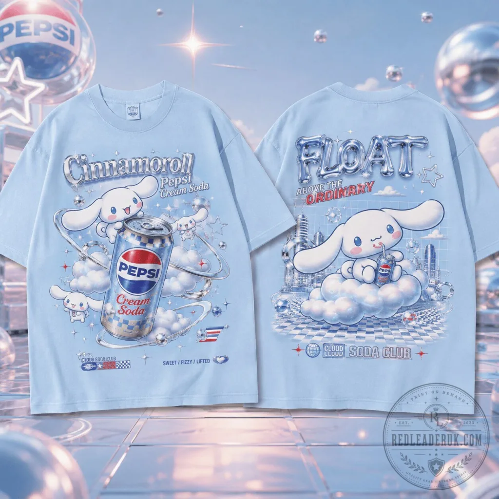 Cinnamoroll Pepsi Cream Soda Float Graphic T-Shirt for Kawaii Soda Lovers Cinnamoroll Pepsi Cream Soda Float Graphic T-Shirt for Kawaii Soda Lovers