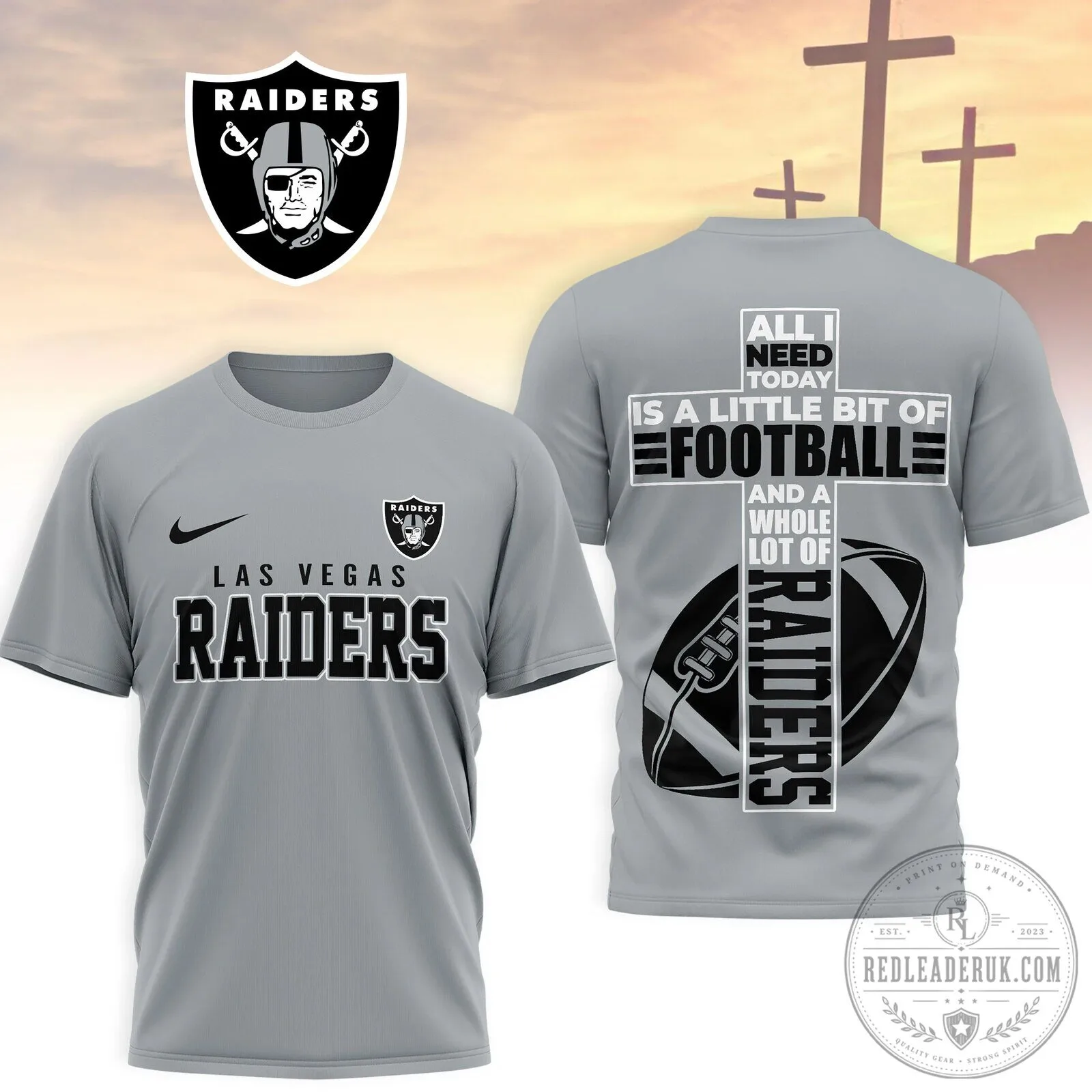 Las Vegas Raiders Football Christian Cross Graphic T-Shirt