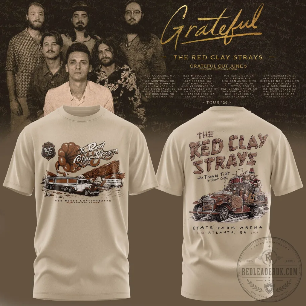 The Red Clay Strays 2026 Tour Concert Schedule T-Shirt The Red Clay Strays 2026 Tour Concert Schedule T-Shirt