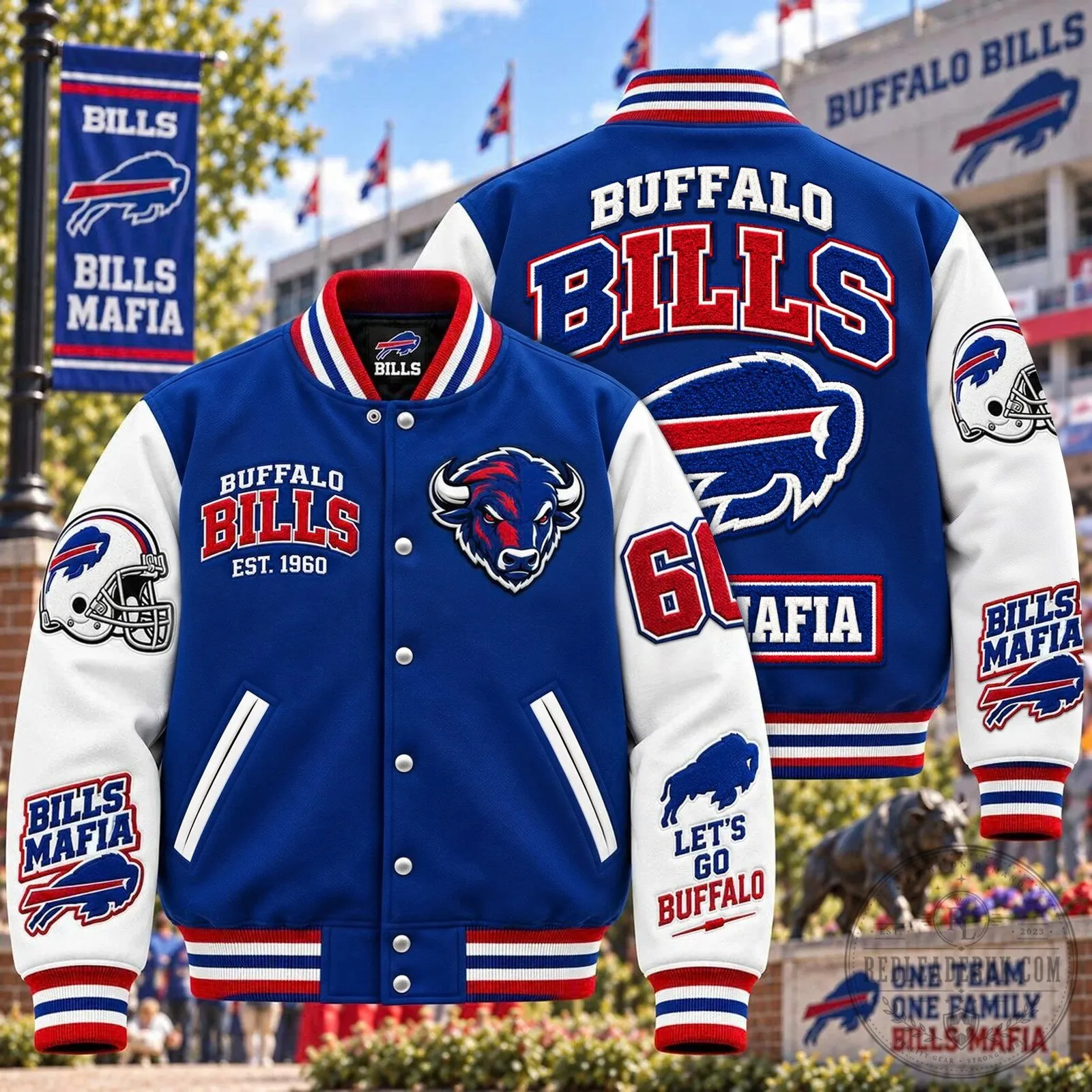 Buffalo Bills Football Team Varsity Jacket for Men and Women