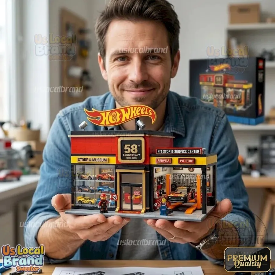 Hot Wheels 58th Anniversary Pit Stop and Service Center Building Blocks Set