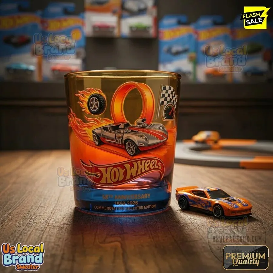 Hot Wheels 58th Anniversary Commemorative Collector Edition Drinking Glass