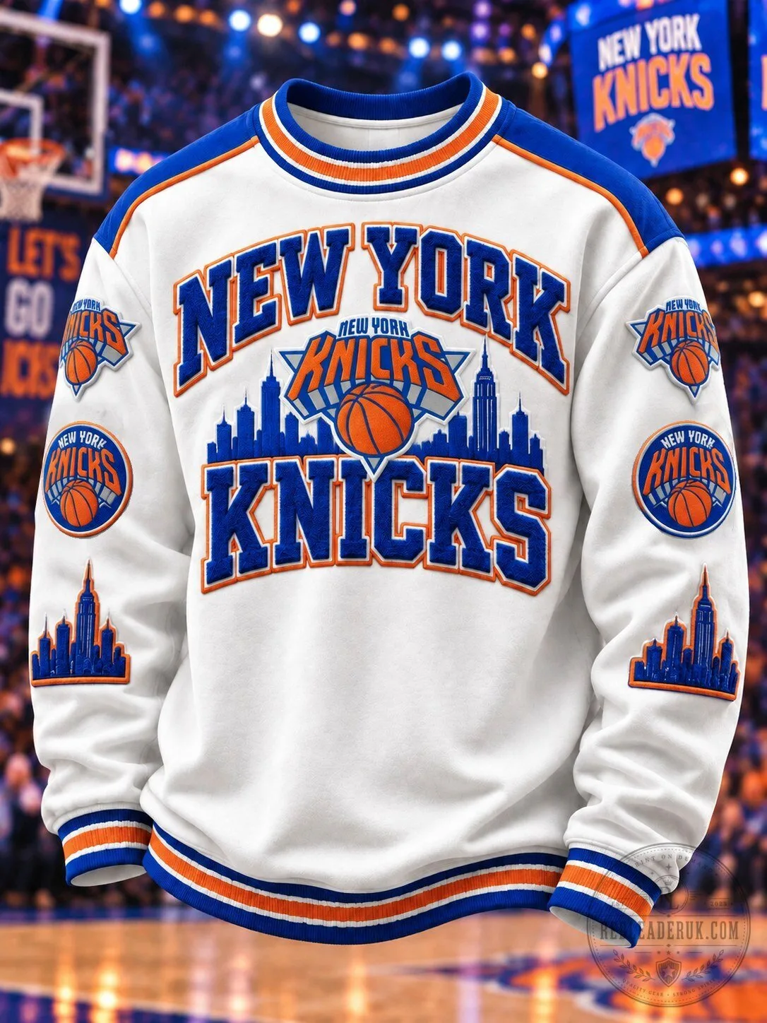 New York Knicks Basketball Team White Crewneck Sweatshirt