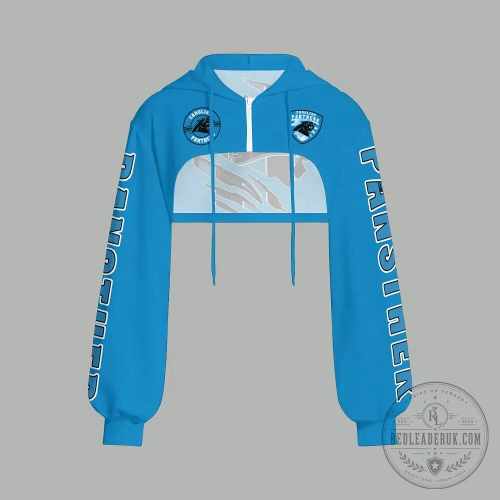 Carolina Panthers Cropped Zip-Up Hoodie for Women