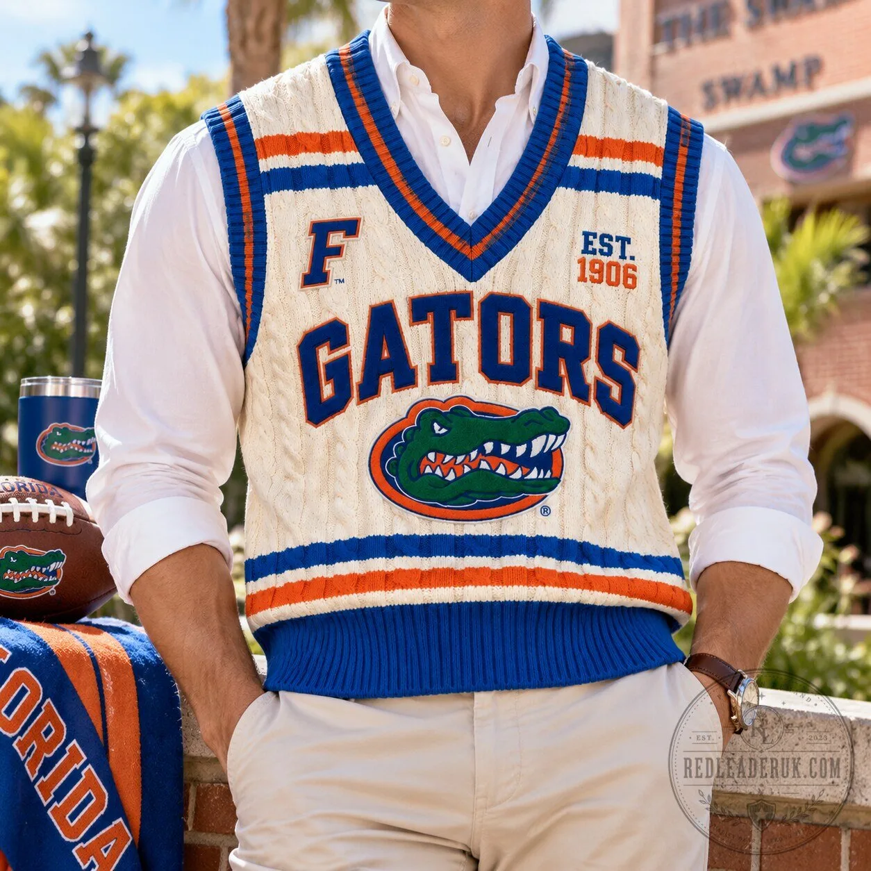 Florida Gators University Established 1906 Cable Knit Sweater Vest