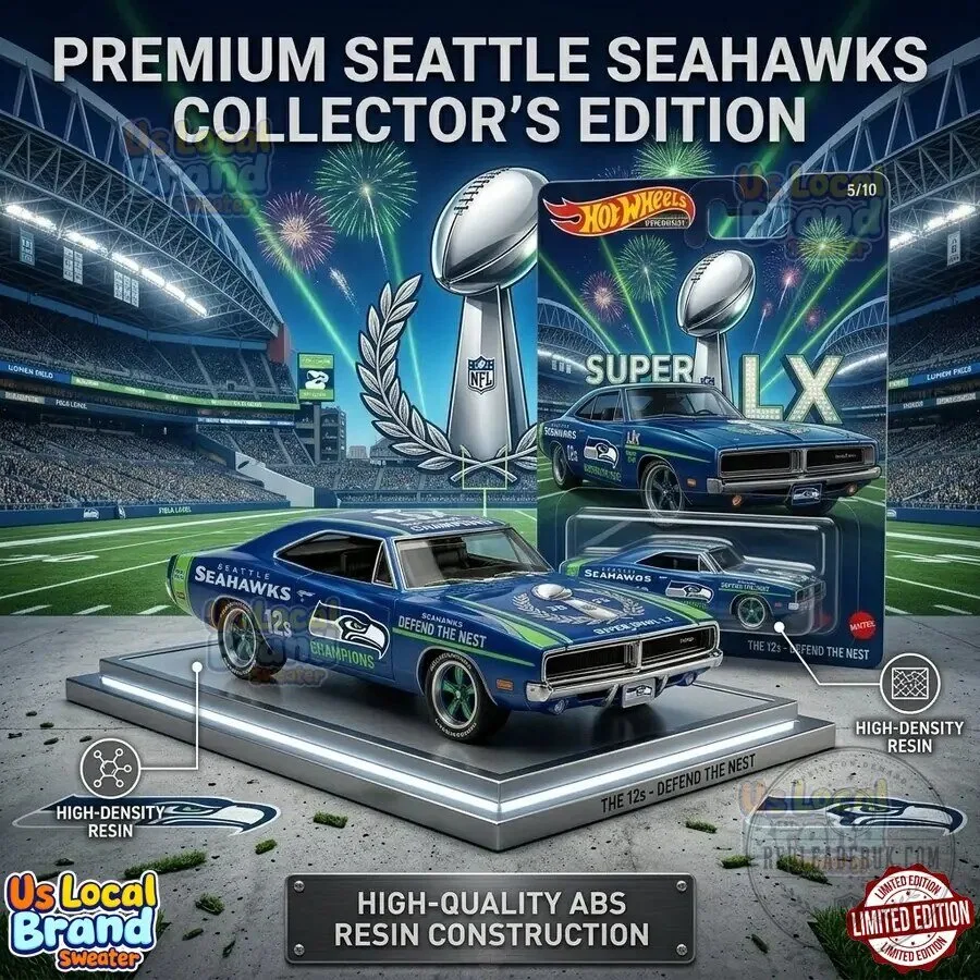 Seattle Seahawks Super Bowl LX Champions Hot Wheels Style Collector Car