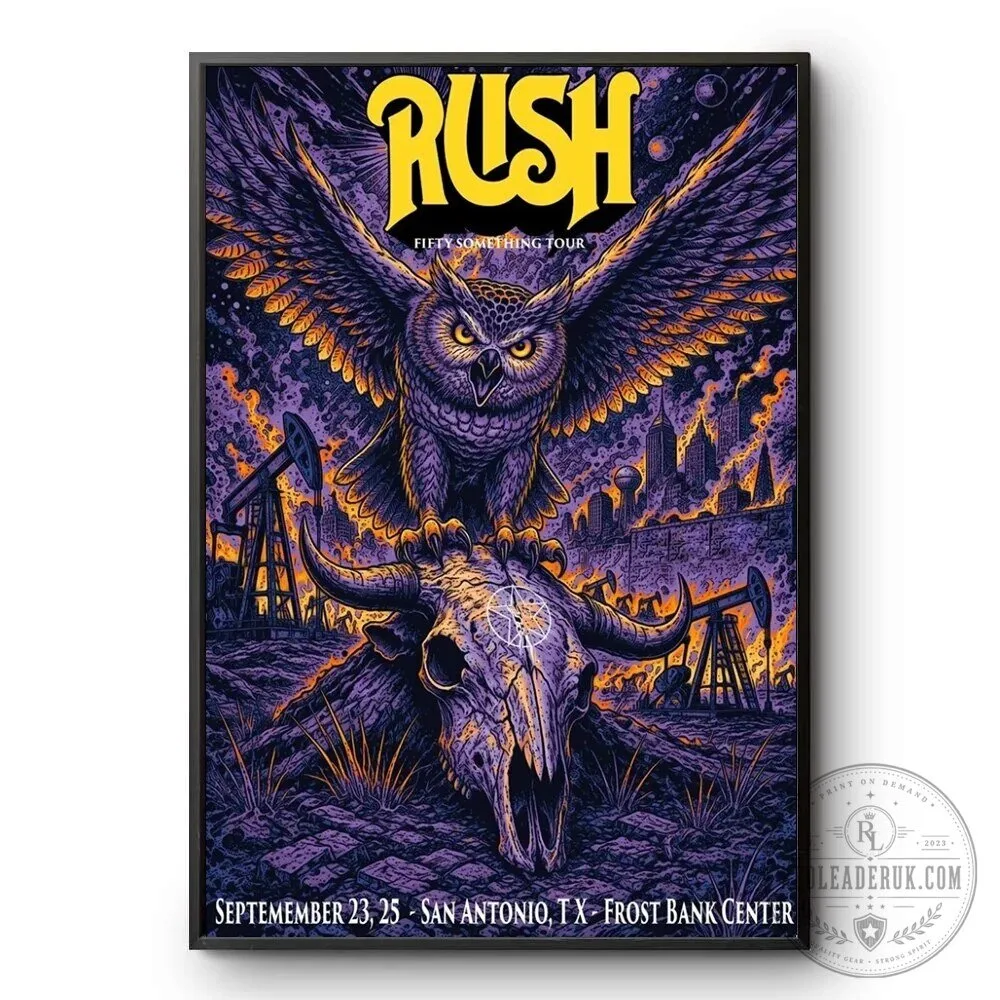 Rush Band San Antonio Texas Fifty Something Tour Concert Poster