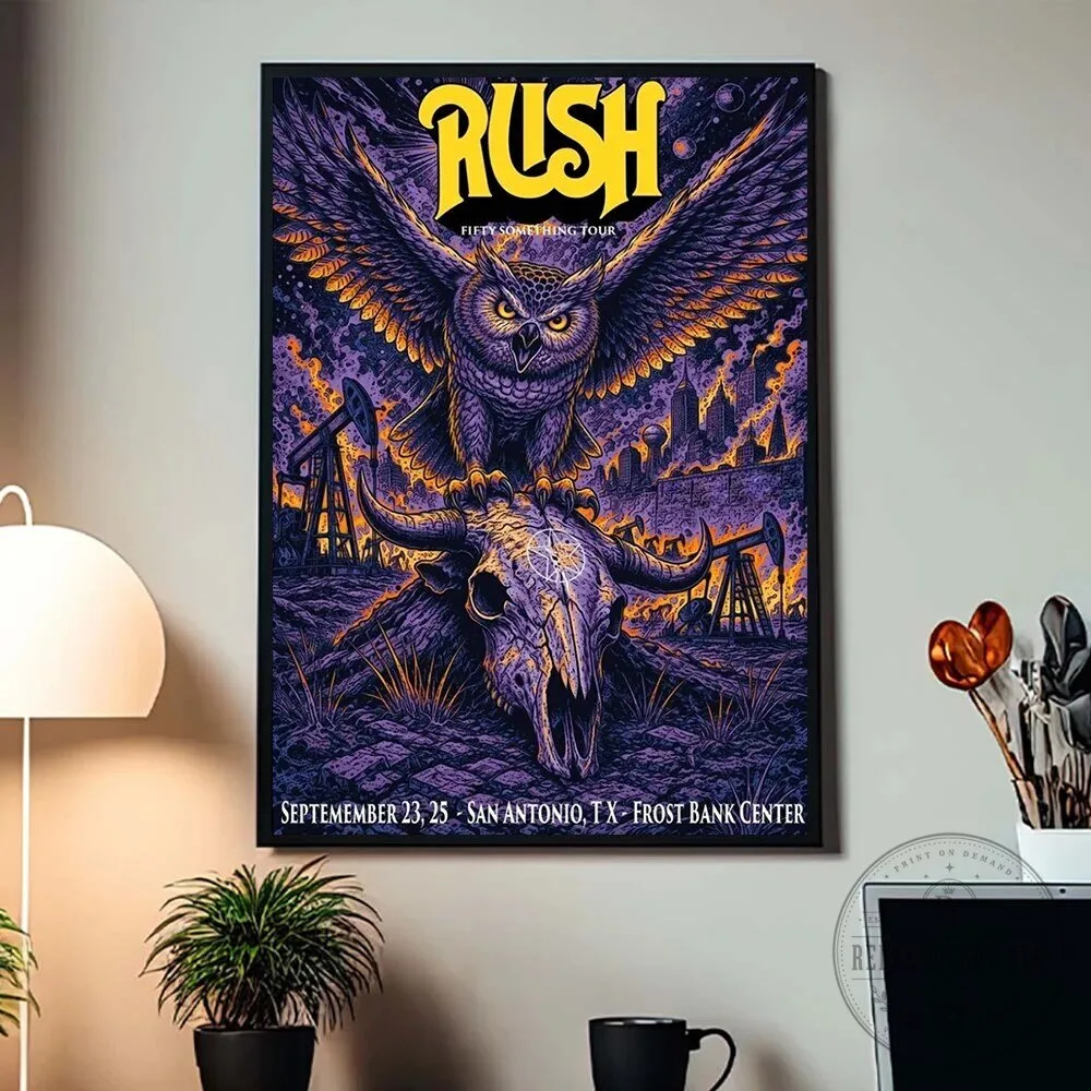 Rush Band San Antonio Texas Fifty Something Tour Concert Poster 4 Rush Band San Antonio Texas Fifty Something Tour Concert Poster