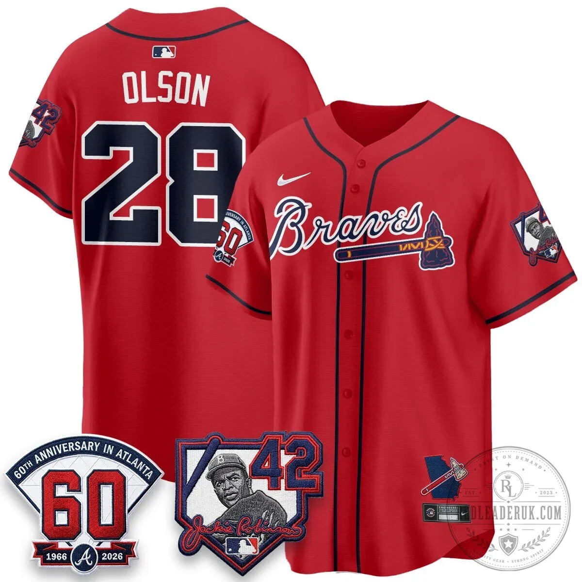 Atlanta Braves Ronald Acuña Jr. Jackie Robinson Day Baseball Jersey 42 Atlanta Braves Ronald Acuña Jr. Jackie Robinson Day Baseball Jersey