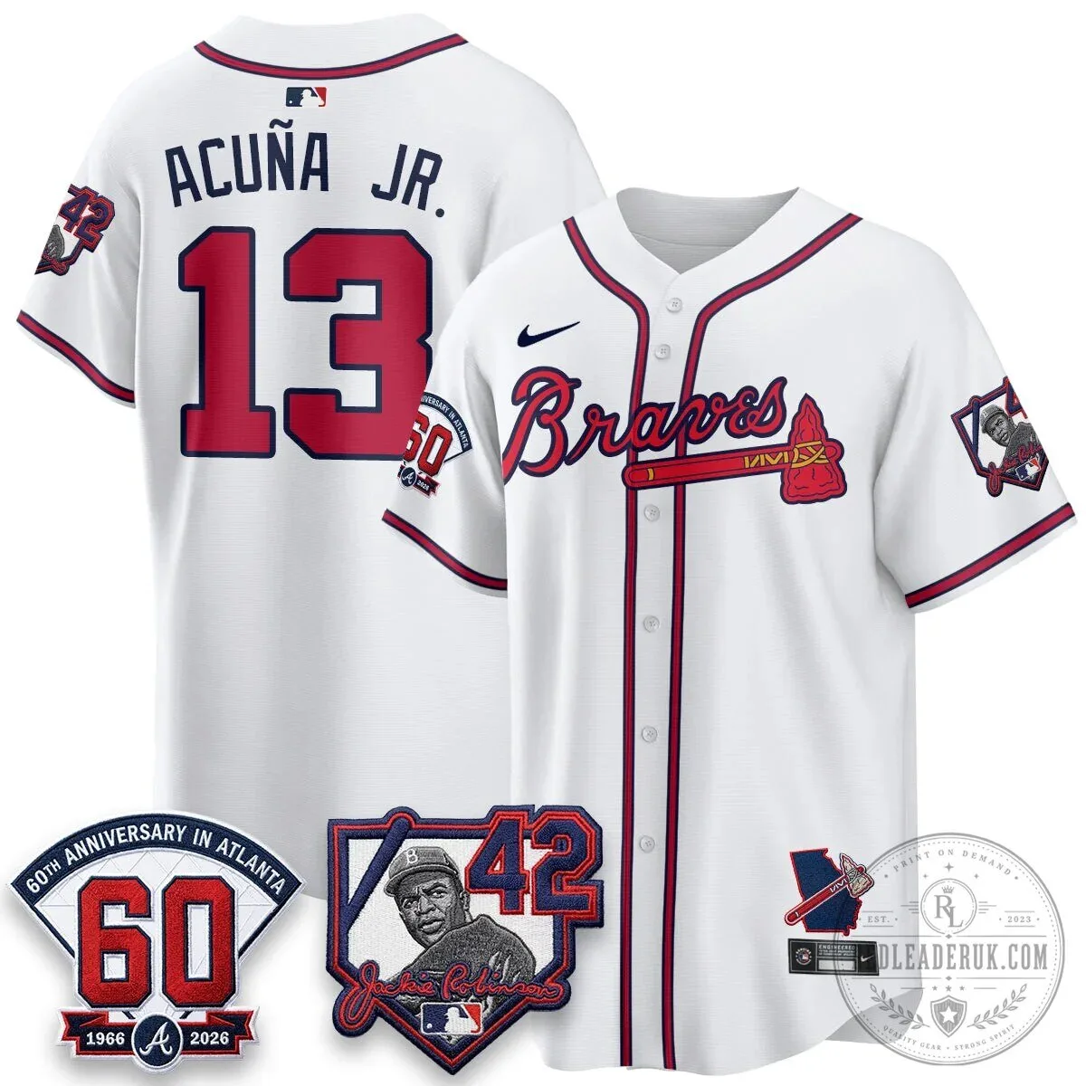 Atlanta Braves Ronald Acuña Jr. Jackie Robinson Day Baseball Jersey 48 Atlanta Braves Ronald Acuña Jr. Jackie Robinson Day Baseball Jersey