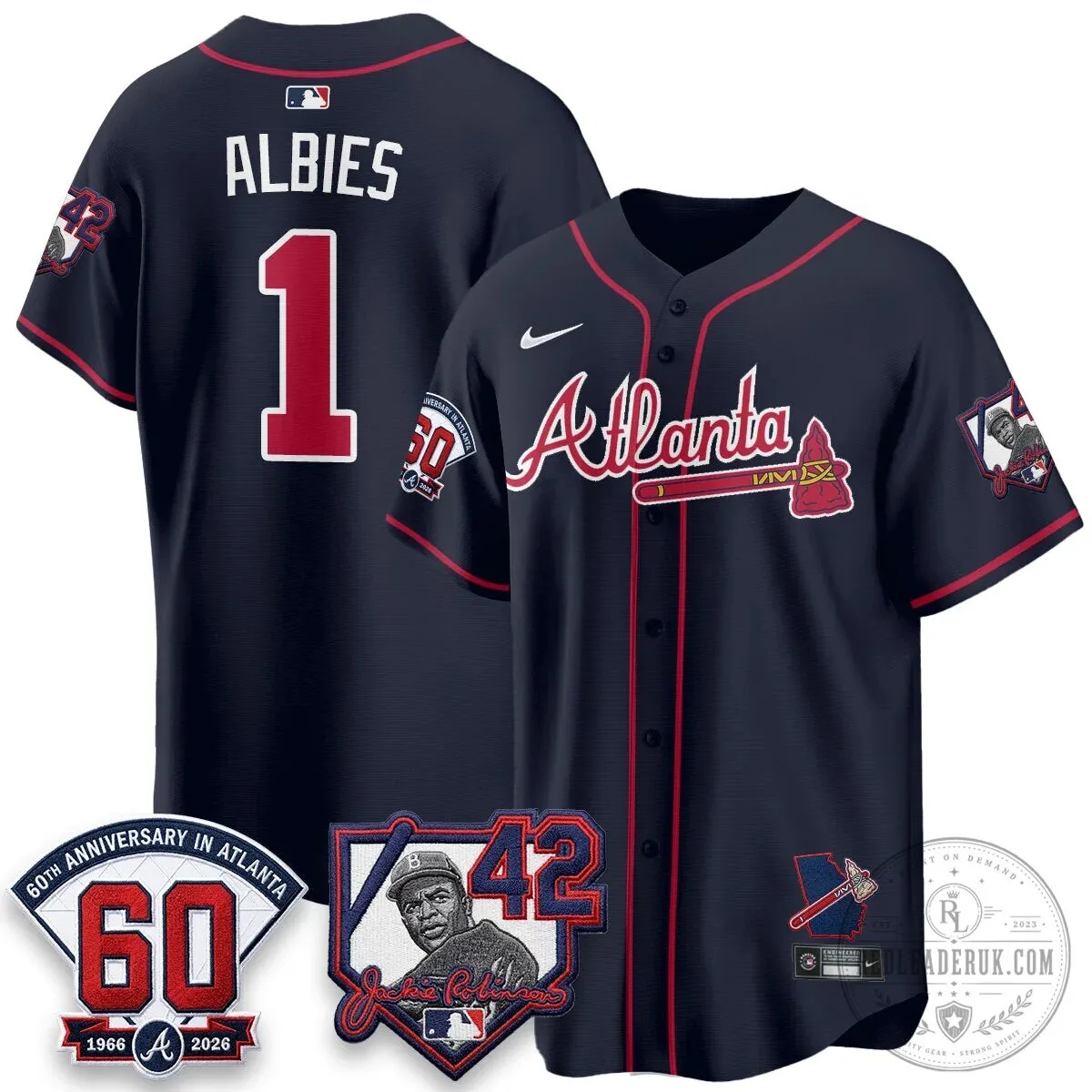 Atlanta Braves Ronald Acuña Jr. Jackie Robinson Day Baseball Jersey 57 Atlanta Braves Ronald Acuña Jr. Jackie Robinson Day Baseball Jersey