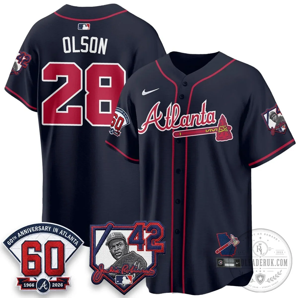 Atlanta Braves Ronald Acuña Jr. Jackie Robinson Day Baseball Jersey 58 Atlanta Braves Ronald Acuña Jr. Jackie Robinson Day Baseball Jersey