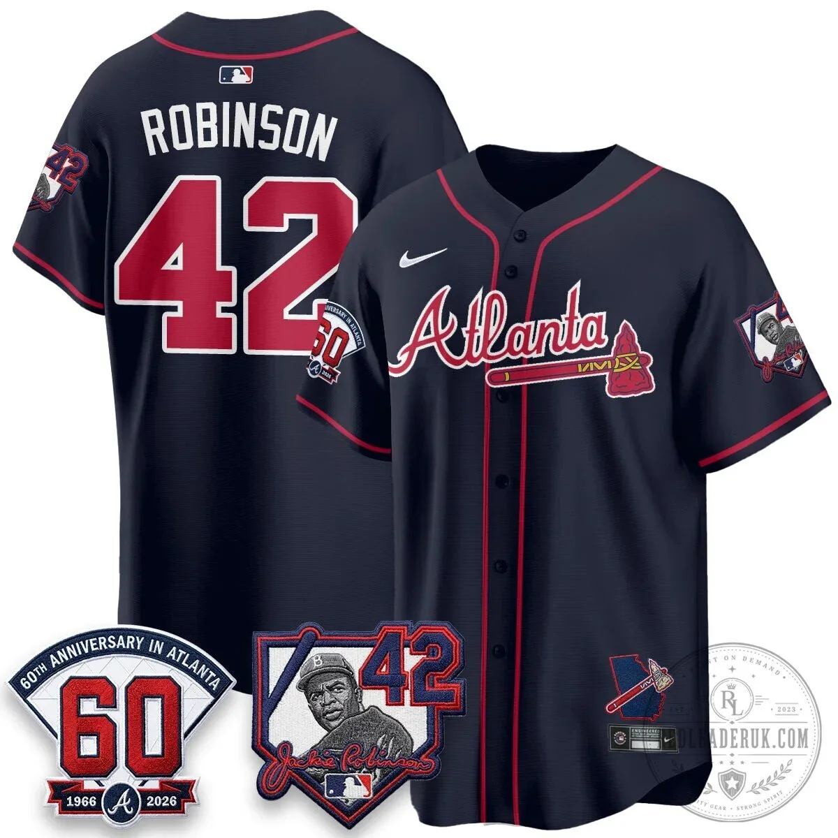 Atlanta Braves Ronald Acuña Jr. Jackie Robinson Day Baseball Jersey 62 Atlanta Braves Ronald Acuña Jr. Jackie Robinson Day Baseball Jersey