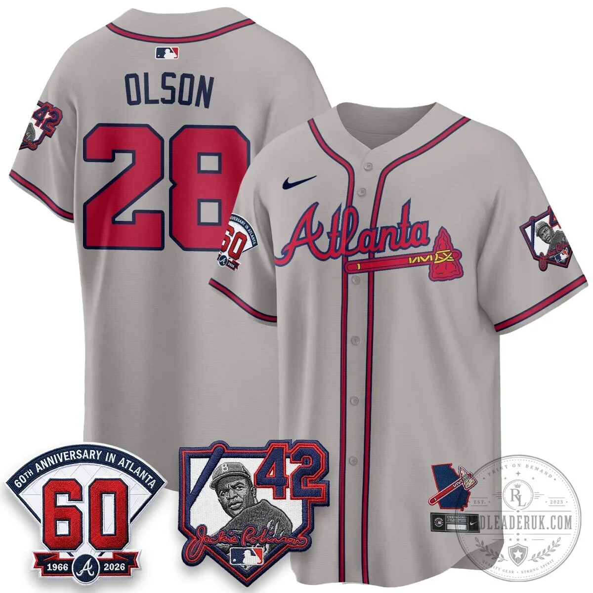 Atlanta Braves Ronald Acuña Jr. Jackie Robinson Day Baseball Jersey 66 Atlanta Braves Ronald Acuña Jr. Jackie Robinson Day Baseball Jersey
