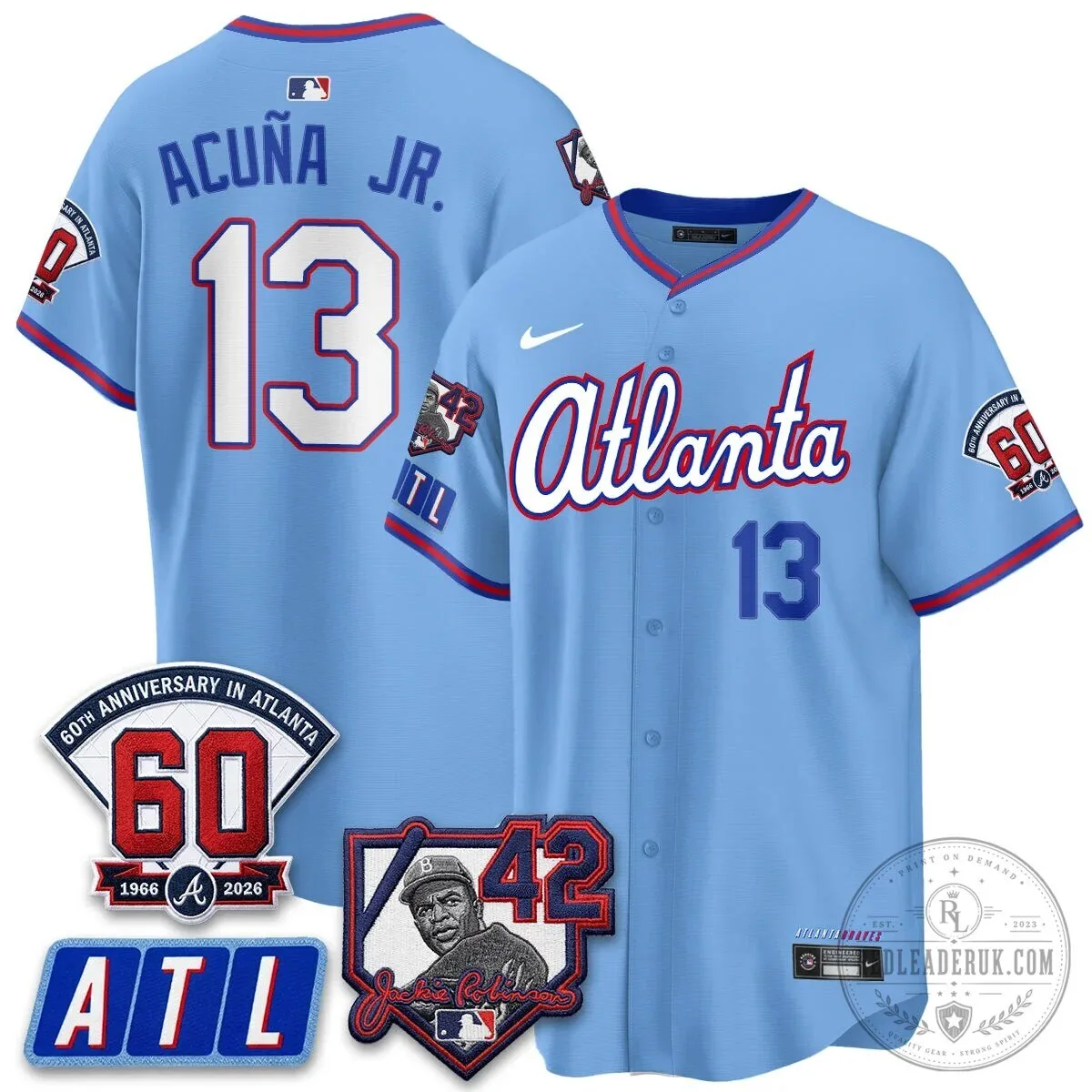 Atlanta Braves Ronald Acuña Jr. Jackie Robinson Day Baseball Jersey 72 Atlanta Braves Ronald Acuña Jr. Jackie Robinson Day Baseball Jersey