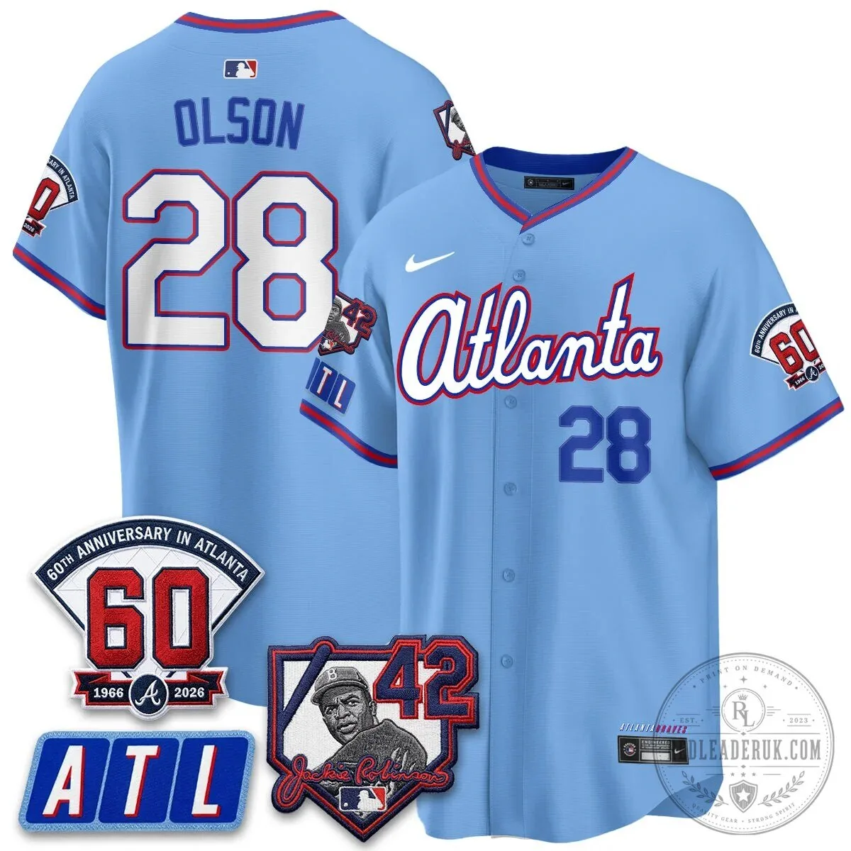 Atlanta Braves Ronald Acuña Jr. Jackie Robinson Day Baseball Jersey 74 Atlanta Braves Ronald Acuña Jr. Jackie Robinson Day Baseball Jersey