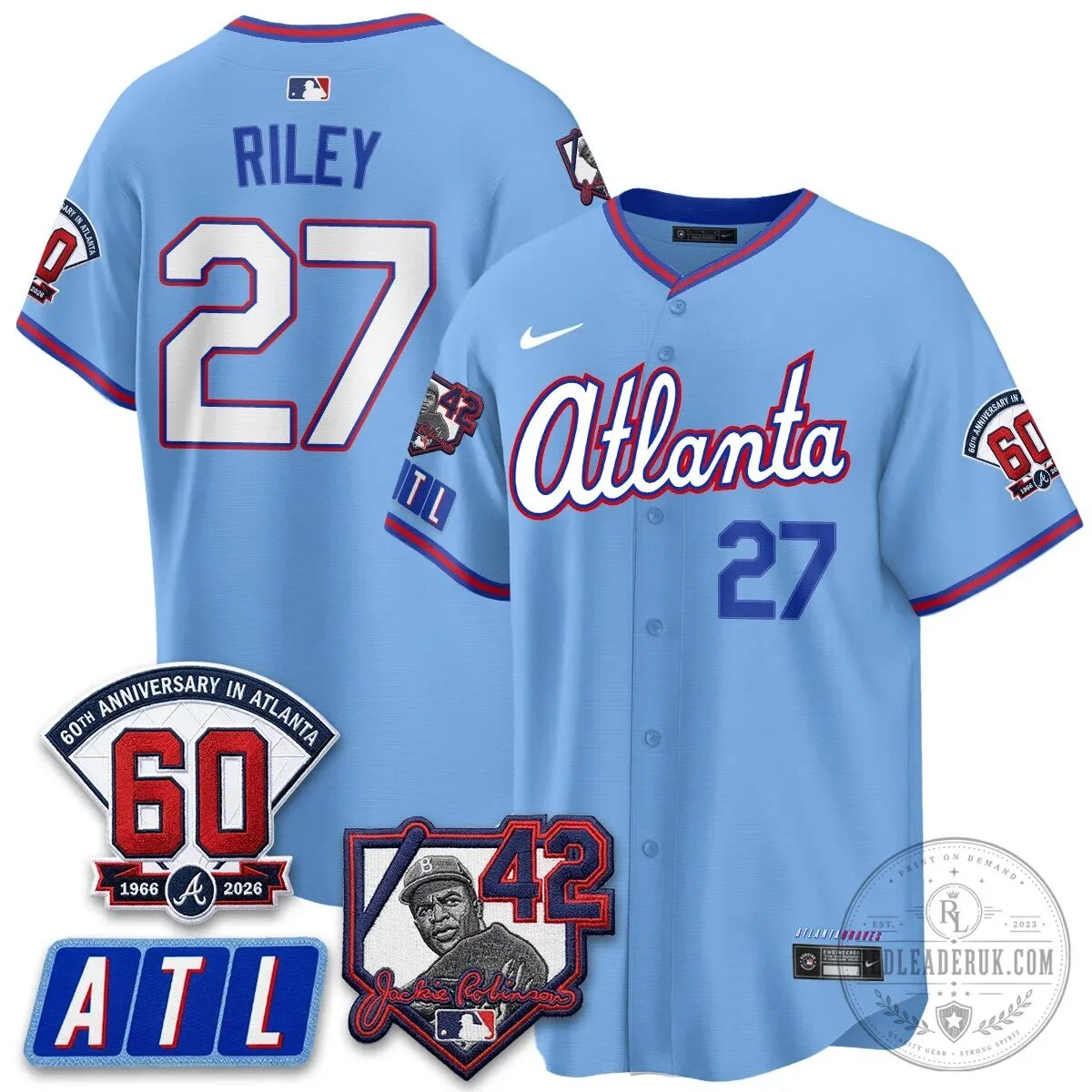 Atlanta Braves Ronald Acuña Jr. Jackie Robinson Day Baseball Jersey 75 Atlanta Braves Ronald Acuña Jr. Jackie Robinson Day Baseball Jersey