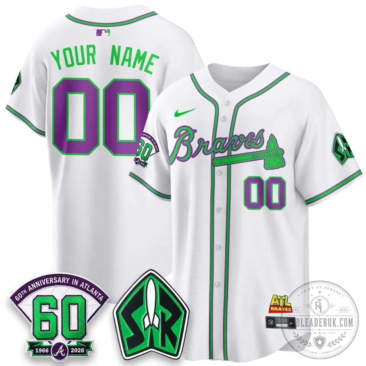 Atlanta Braves 60th Anniversary Space Ranger Edition Custom Baseball Jersey