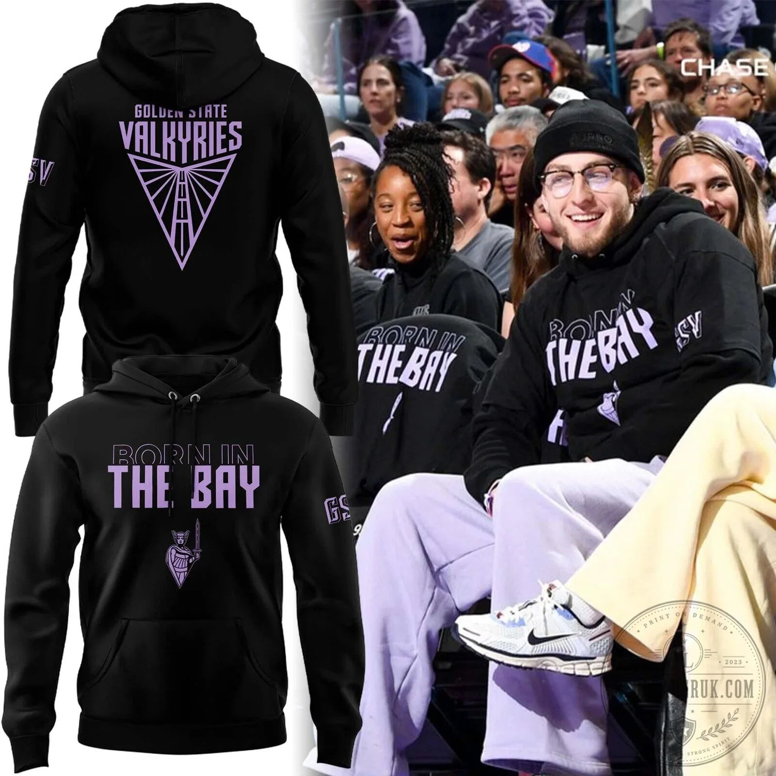 Black Hoodie featuring Golden State Valkyries Born In The Bay