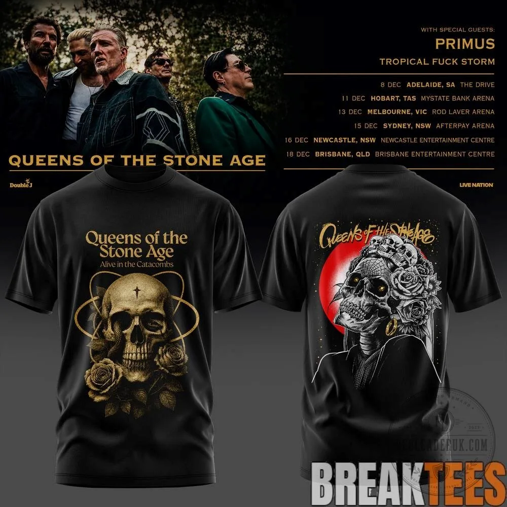 Queens of the Stone Age Australia Tour 2026 Concert Band T-Shirt 5 Queens of the Stone Age Australia Tour 2026 Concert Band T-Shirt