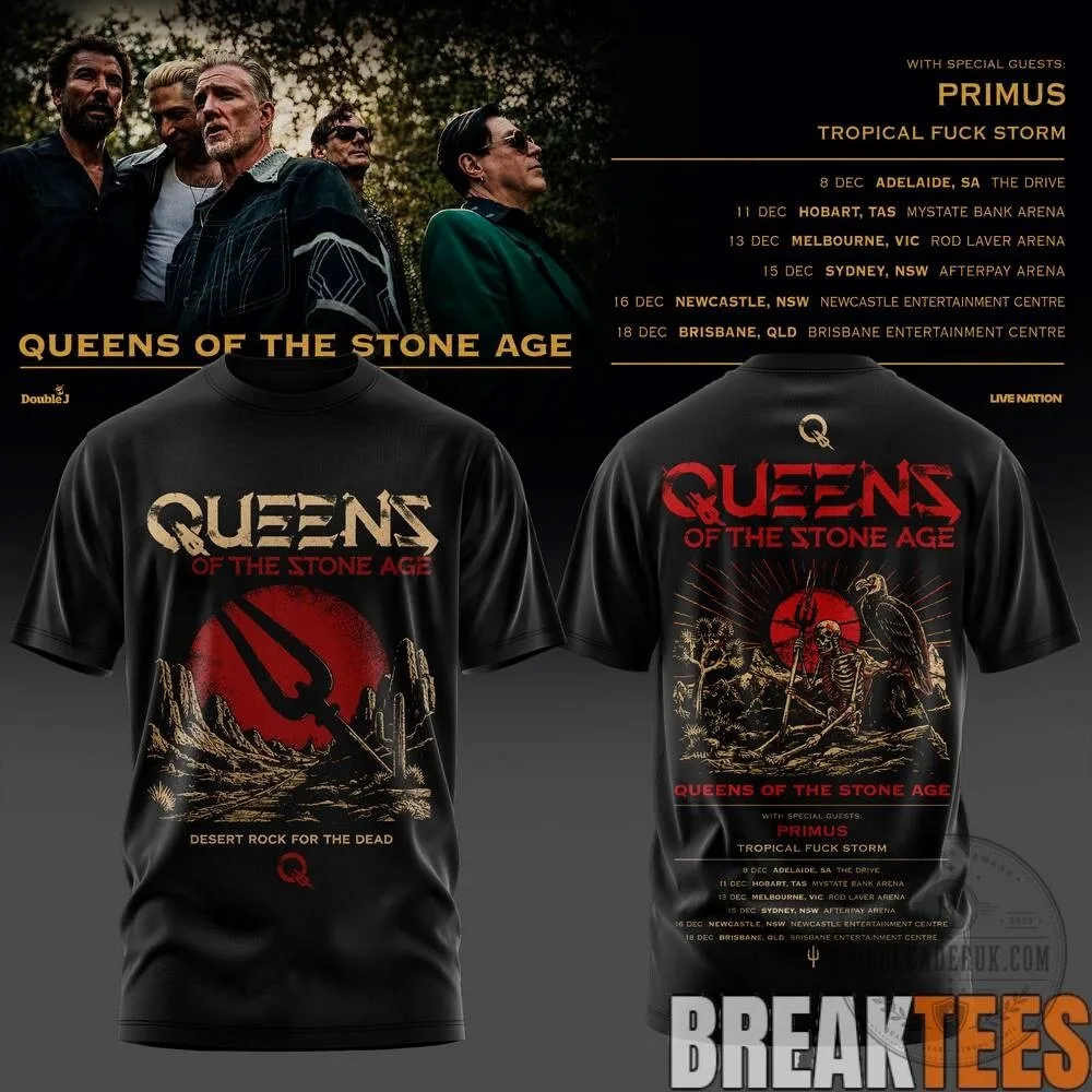 Queens of the Stone Age Australia Tour 2026 Concert Band T-Shirt 7 Queens of the Stone Age Australia Tour 2026 Concert Band T-Shirt