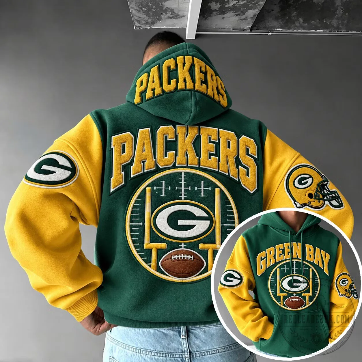 Embroidered Hoodie for the Green Bay Packers American Football Team