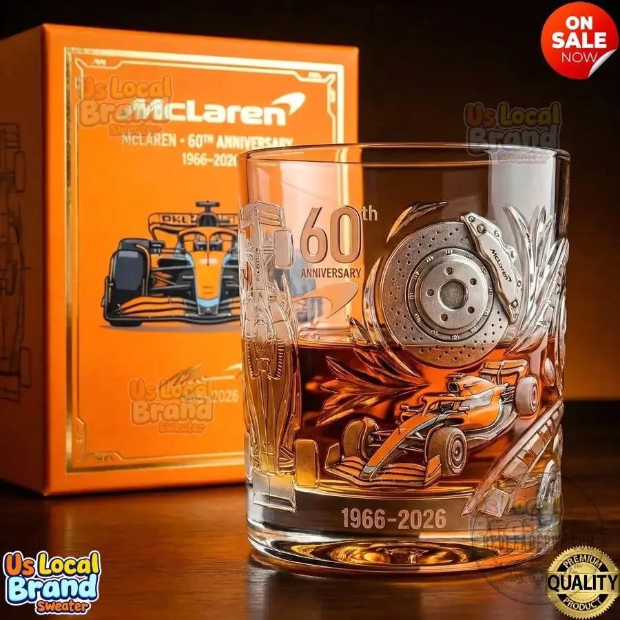 McLaren 60th Anniversary Formula 1 Racing Team Whiskey Drinking Glass