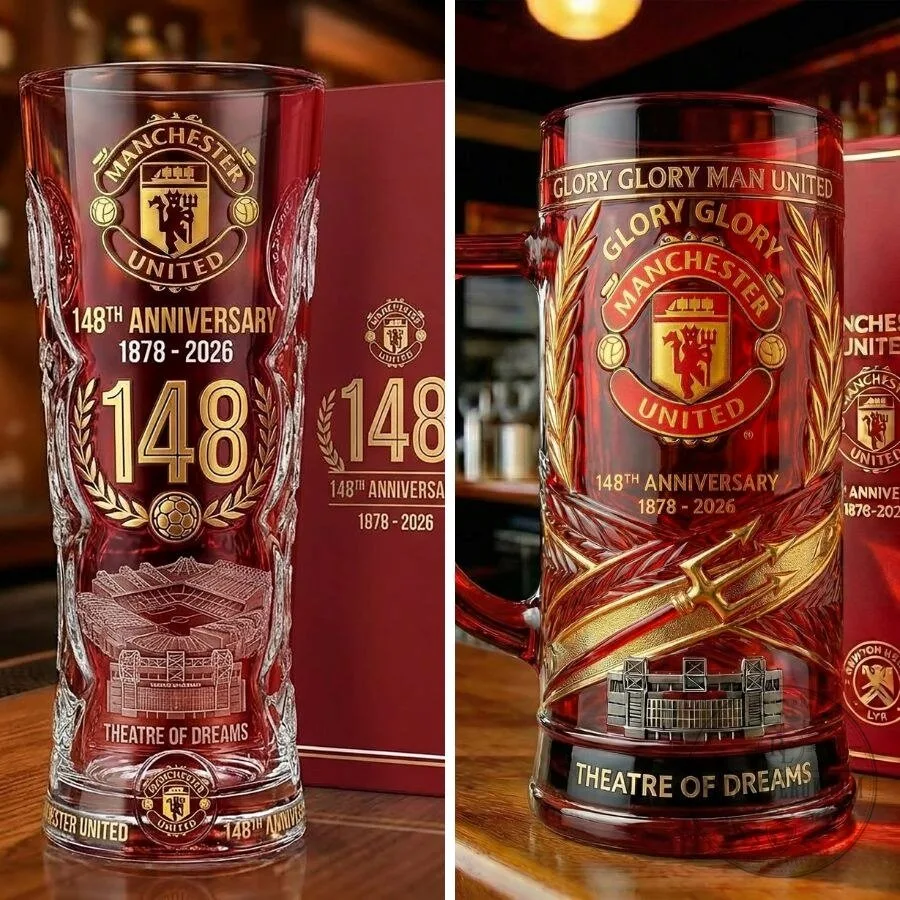 Commemorative Pint Glass for Manchester United's 148th Anniversary