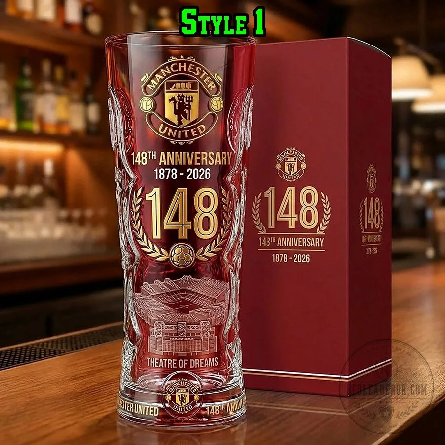 Commemorative Pint Glass for Manchester United's 148th Anniversary 4 commemorative pint glass for manchester united s 148th anniversary gallery 1