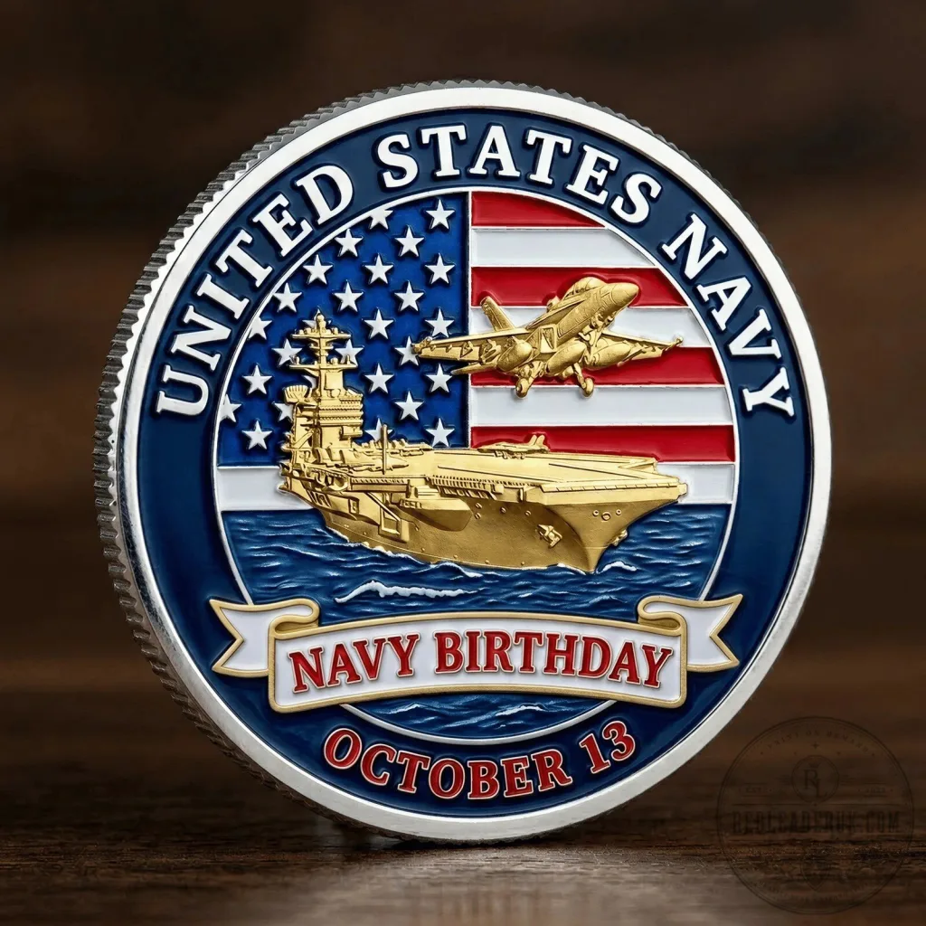 United States Navy Birthday October 13 Commemorative Challenge Coin United States Navy Birthday October 13 Commemorative Challenge Coin