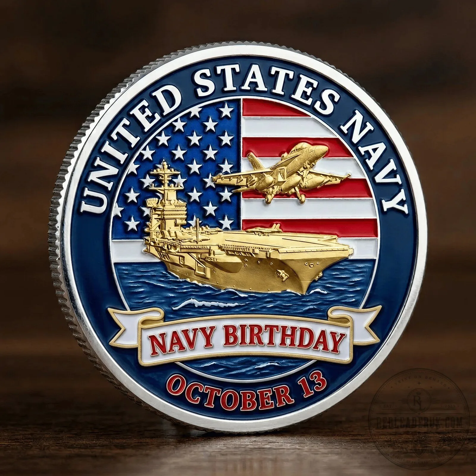 United States Navy Birthday October 13 Commemorative Challenge Coin