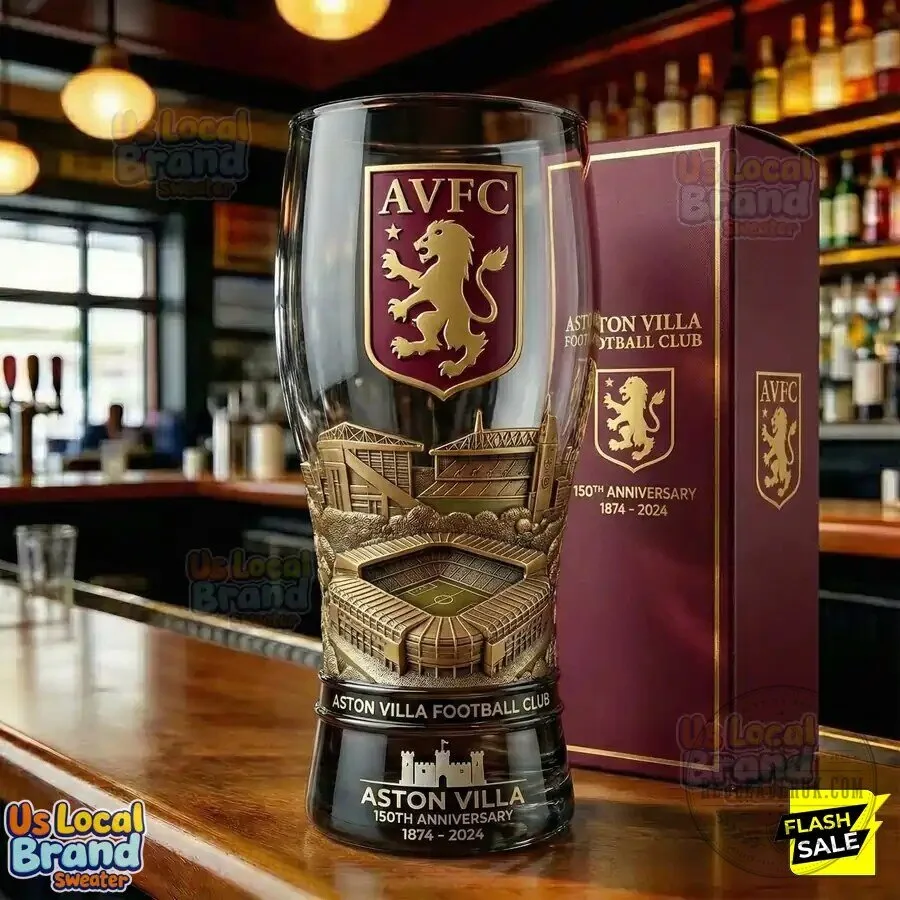 Aston Villa Football Club 150th Anniversary 1874-2024 Pint Glass 3 Aston Villa Football Club 150th Anniversary 1874-2024 Pint Glass
