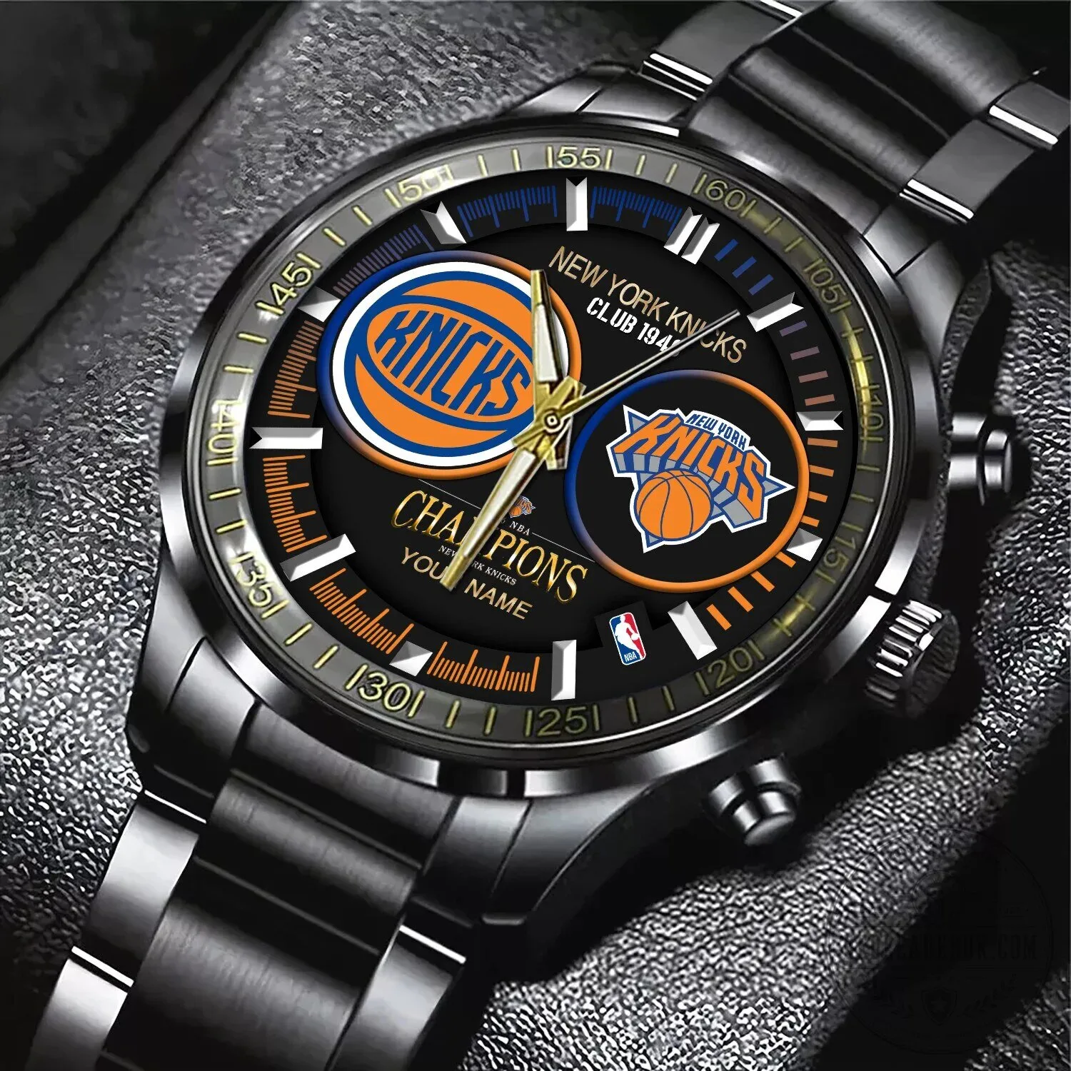 New York Knicks NBA Champions Engraved Stainless Steel Wrist Watch