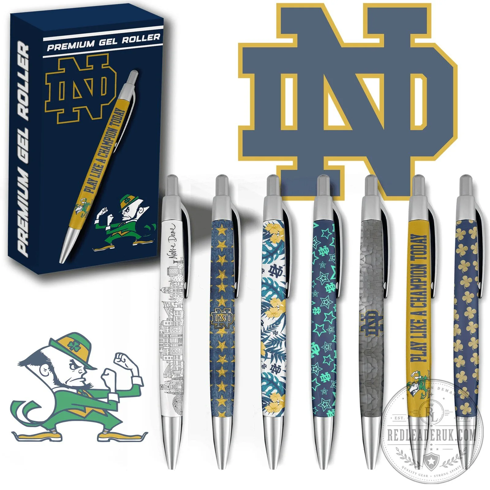 Notre Dame Fighting Irish Premium Gel Roller Pen Set