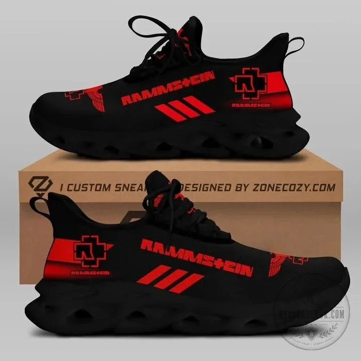 Rammstein Band Logo Black and Red Max Soul Shoes for Men and Women