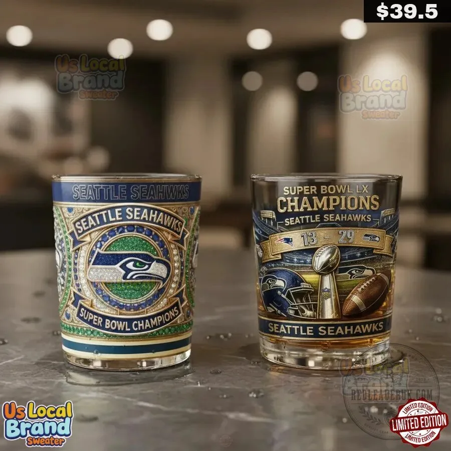 Seattle Seahawks Super Bowl Champions Whiskey Glass