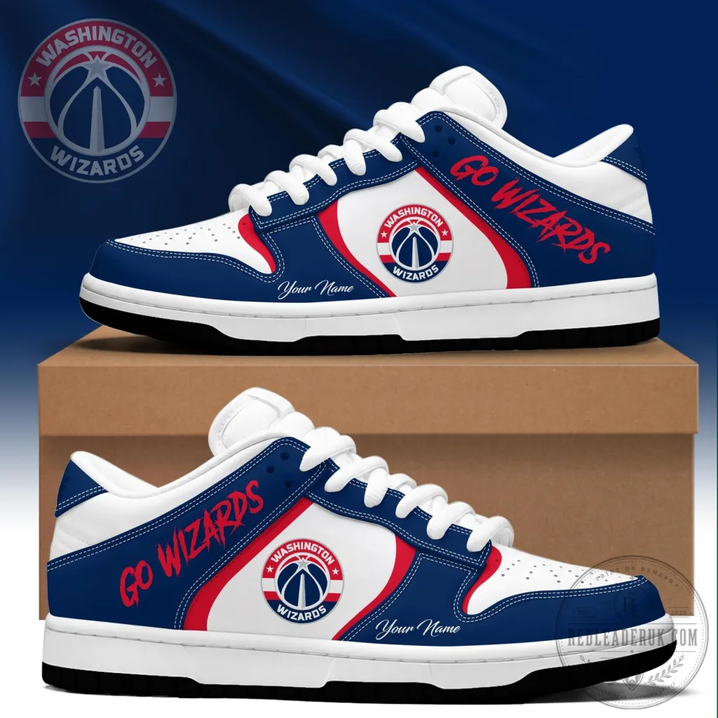 Washington Wizards Basketball Team Logo Custom Name Go Wizards Fan Shoes Washington Wizards Basketball Team Logo Custom Name Go Wizards Fan Shoes