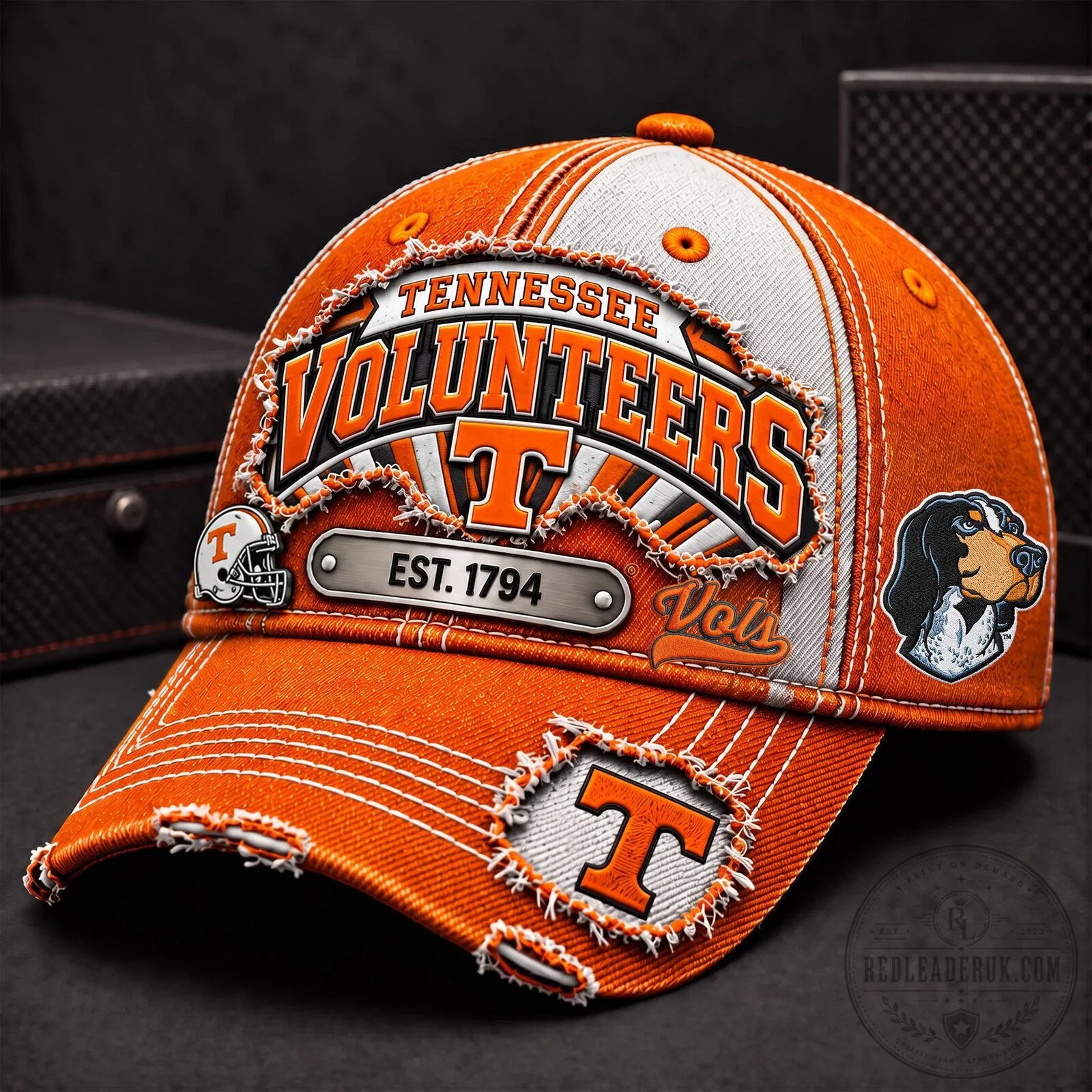 Distressed Orange and White Baseball Hat for Tennessee Volunteers Fans