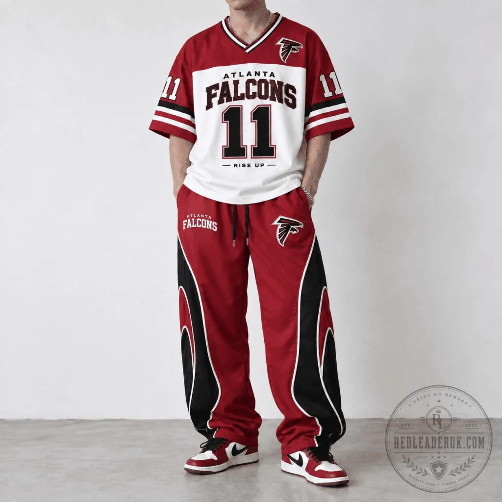 Atlanta Falcons Red and White Football Team Jersey and Pants Set Atlanta Falcons Red and White Football Team Jersey and Pants Set