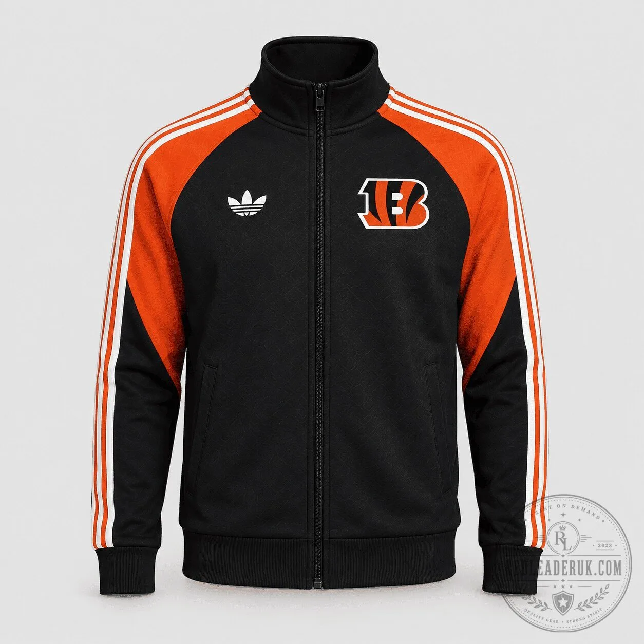 Cincinnati Bengals Adidas Style Football Team Full Zip Track Jacket