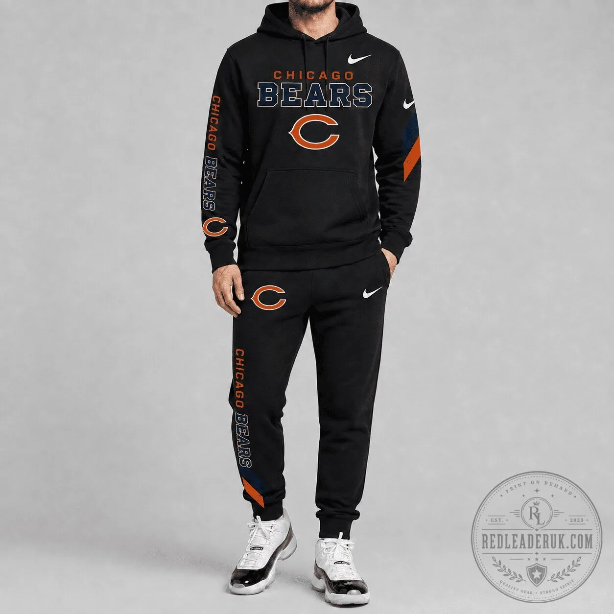 Black Hoodie Sweatshirt featuring the Chicago Bears NFL Team Logo